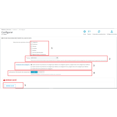 Módulo limpieza de base de datos y caché para PrestaShop 1.6 y 1.7
