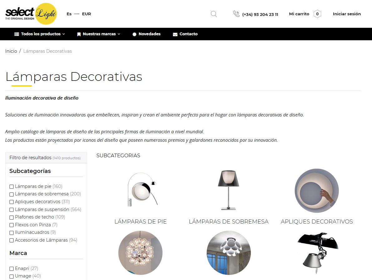 Select Light Portfolio Tiendas PrestaShop Luis Cambra: Select-Light